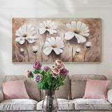 Hand Painted Texture Thick Flower Canvas Art Wall Hanging Paintings Decor