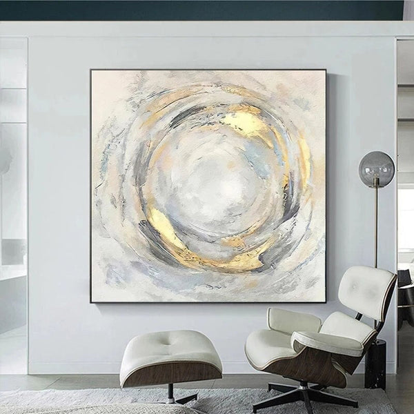 Hand Painted Abstract White Painting Art Canvas Painting on Canvas Scandinavian Wall Art Bedroom