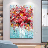 Hand Painted Oil Painting Canvas Abstract Oil Painting Modern Colorful Canvas Decorative Flower Rose Painting