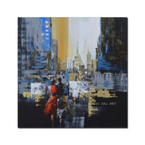 Hand Painted Abstract Wall Art City Building Minimalist Modern On Canvas Decorative For Living