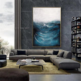 Abstract Seascape Oil Painting On Canvas Hand Painted Modern Painting Minimalist Office