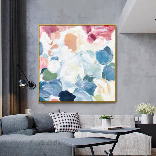 Abstract Colorful Color Block Canvas Painting Hand Modern Wall Art Aisle As