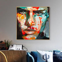 Hand Painted Face Oil painting Francoise Nielly portrait figure Wall Art