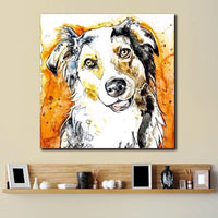 Hand Painted Oil Painting Animals Dog Abstract Modern Street Art Canvas Art Decorative Paintings Fors Decor