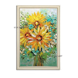 Palette Knife oil painting Hand Painted Sunflower Wall Decorative Item Textured Canvas pciture Entrance Decor