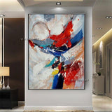 Hand Painted Modern Abstract Red Graffiti Canvas Painting Entrance Hallway Wall Art