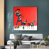 Red Hand Painted Modern Animals Beaut Landscape Wall Painting For Room Abstract On Canvas Hang Oil Paintings