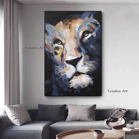 Hand Painted Abstract Animal Tiger Oil Painting On Canvas Leopard work Modern Painting For Room