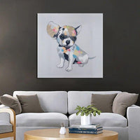 Hand Painted Modern Animals Dog Oil Painting On Canvas Abstract Poster Pop Art Wall Paintings