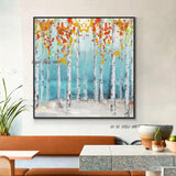 Modern Landscape Abstract Hand Painted Trees On Canvas Beautiful Colorful Tree Painting Wall Art For