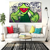 Hand Painted Oil Paintings Modern Street Art Canvas Wall Art Sport Frog Animal Posters Graffiti Pop Art Decoration