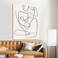 Simple Figure Line Abstract Oil Painting Modern Hand Painted Oil Painting Canvas Unframe