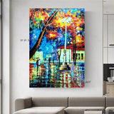 City Street Landscape Abstract Canvas Painting Wall Art Bedroom