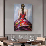 Beautiful Girl Oil Painting on Canvas Hand Painted Modern Abstracts Art