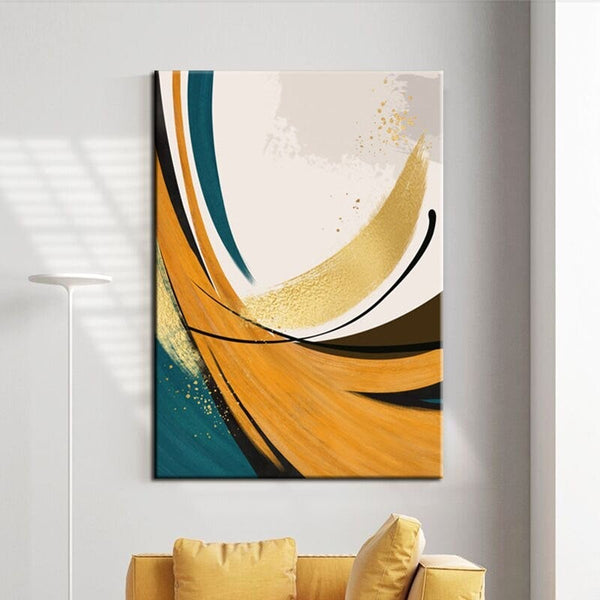 Hand Painted Oil Painting Modern Colorful Lines Abstract Canvas Wall Painting Decor