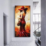 Modern Knife Painted Sexy Women Hand Painted Oil Painting Beautiful Girl As