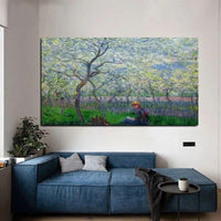 Hand Painted Claude Monet Impression An Orchard in Spring 1886 Landscape Art Oil Painting Canvas Rooms