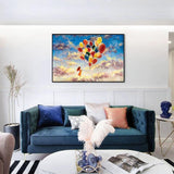 Hand Painted Oil Painting On Canvas Abstract Air Balloon Wall Art Decoration