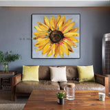 Hand Painted Yellow Sunflowers Canvas Art Wall Canvass