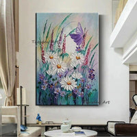 Hand Painted Knife Flower Oil Paintings Beautiful Landscape Abstract Wall Canvas Art Room Decor For Livingroom