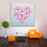 Modern Oil Paintings Abstract Wall Art Canvas Hand Painted Noble Pink Knife Flower