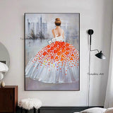 Professional Hand Painted Abstract Beautiful Dancer Oil Painting on Canvas Decorative Painting for Wall Decor