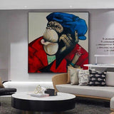 Hand Painted Animal Modern Abstract Cool Gorilla Canvas Art Fashion Oil Painting On Canvas As