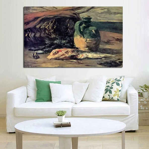 Hand Painted Paul Gauguin Still Life with Fish Oil Painting Abstract Classic Retro Wall Art Decoration