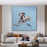 Pop Art Hand Painted Modern Animals Oil Painting On Canvas Hand Painted Abstract Dog