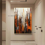 Hand Painted Red Black White Abstract Oil Painting Minimalist Modern On Canvas Decorative No Frame (hand painted)