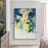 Hand Painted Oil Painting Palette Knife Flowers Abstract Thick Acrylic Wall Canvas Room Decoration Art