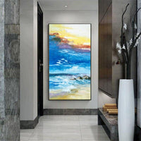 Modern Impression Sunset Landscape Painting Hand Painted Abstract Oil Painting On Canvas