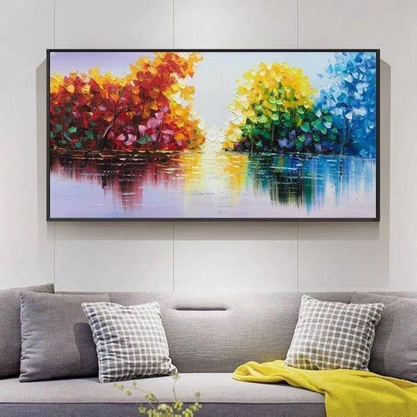 Christmas Decor Abstract Modern Landscape Hand Painted colorful Abstract Style Thick Oil Painting on Canvas For Home Art Decorative