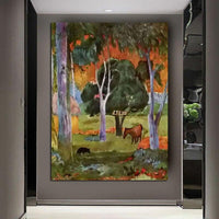 Hand Painted Oil Painting Paul Gauguin Dominica Landscape Retro Abstract Landscape Home Room