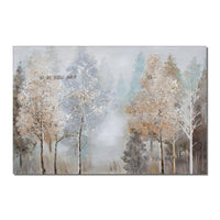 Decorative Abstract Autumn Trees Hand Painted On Canvas For Living