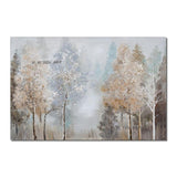 Decorative Abstract Autumn Trees Hand Painted On Canvas For Living