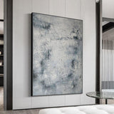 Hand Painted Abstract Canvas Oil Painting Thick Texture Grey Modern Wall Art Porch Decoration