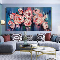 Abstract Rose Flower Canvas Oil Painting Hand Painted Indoor s