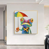 Cartoon Frog Modern Colorful Animals Canvas Art Oil Paintings Wall Art
