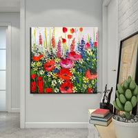 Hand Painted Art Oil Painting Modern Canvas Landscape Knife Flower Painting For Home Hotel Decor