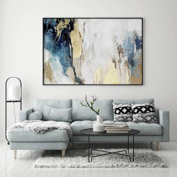 Hand Painted Abstract Oil Painting On Canvas Color Style Minimalist Modern Decorative For Living As