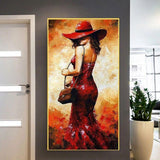 Modern Knife Painted Sexy Women Hand Painted Oil Painting Beautiful Girl As