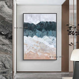 Hand Painted Abstract Contemporary Seascape Minimalist Modern Decorative d