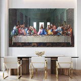 Hand Painted Leonardo da Vinci- Last Supper Canvas Oil Painting on The Famous Jesus