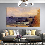 Hand Painted Oil Painting Paul Gauguin Sea Rock Landscape Abstract Retro