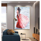 Home Good Woman Portrait Oil Painting Hand Painted Wall Hangings Girls Painting Artwork For