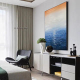 Artist Hand Painted High Quality Modern Sea Landscape Abstract on Canvas Hand Paintedative