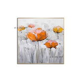 Orange Flower Hand Painted Artwork On Canvas