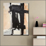 Hand Painted Oil painting Abstract Black Grey Simple Pretty Canvas Oil Painting Wall Art Hotel Decorative