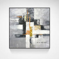 Hand Painted Abstract Wall Art Geometric Minimalist Modern On Canvas Decorative